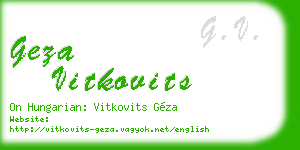 geza vitkovits business card